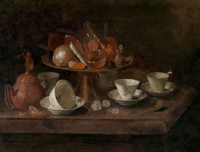 Still Life with Chocolate Cups and a Tazza with Sweets by Pieter Gerritsz. van Roestraten